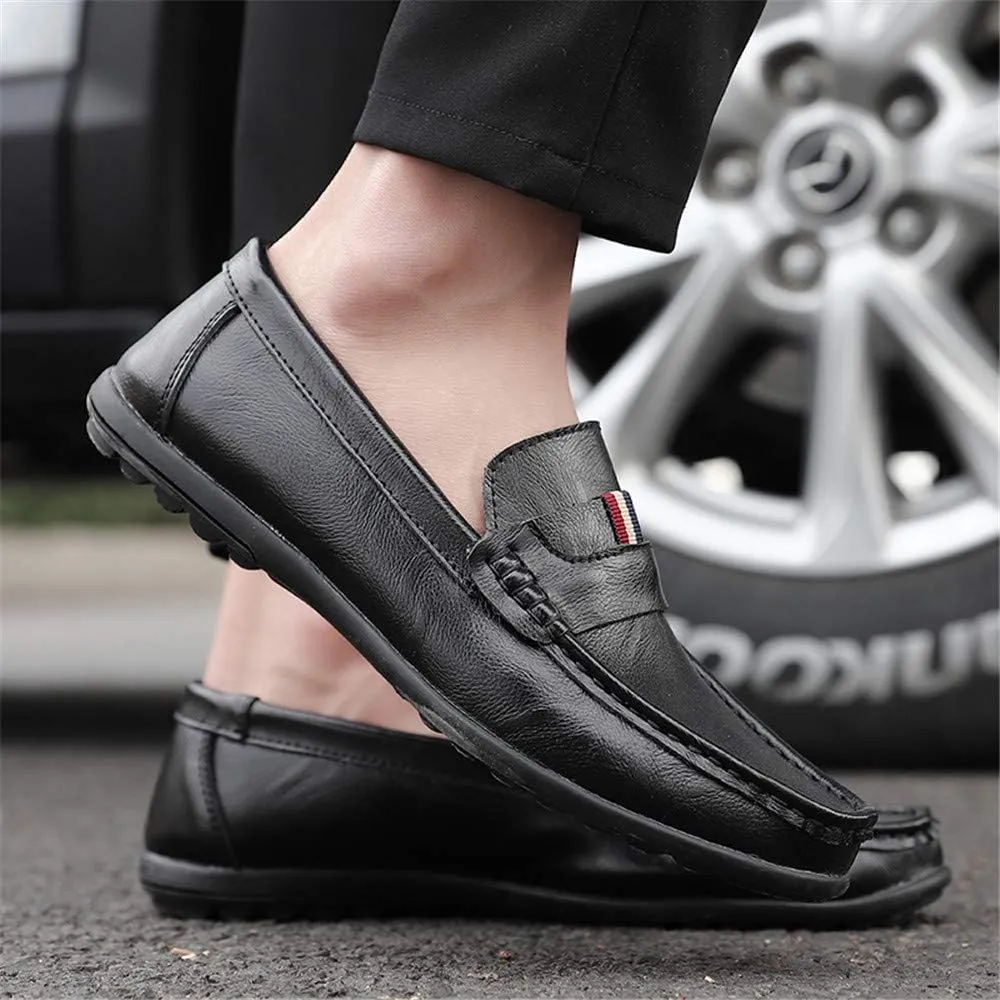 Men's Casual Leather Loafers Light Walking Shoes Fashion Slip-On Moccasins Comfortable Non-Slip Business British Driving Shoes
