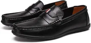 Men's Casual Leather Loafers Light Walking Shoes Fashion Slip-On Moccasins Comfortable Non-Slip Business British Driving Shoes