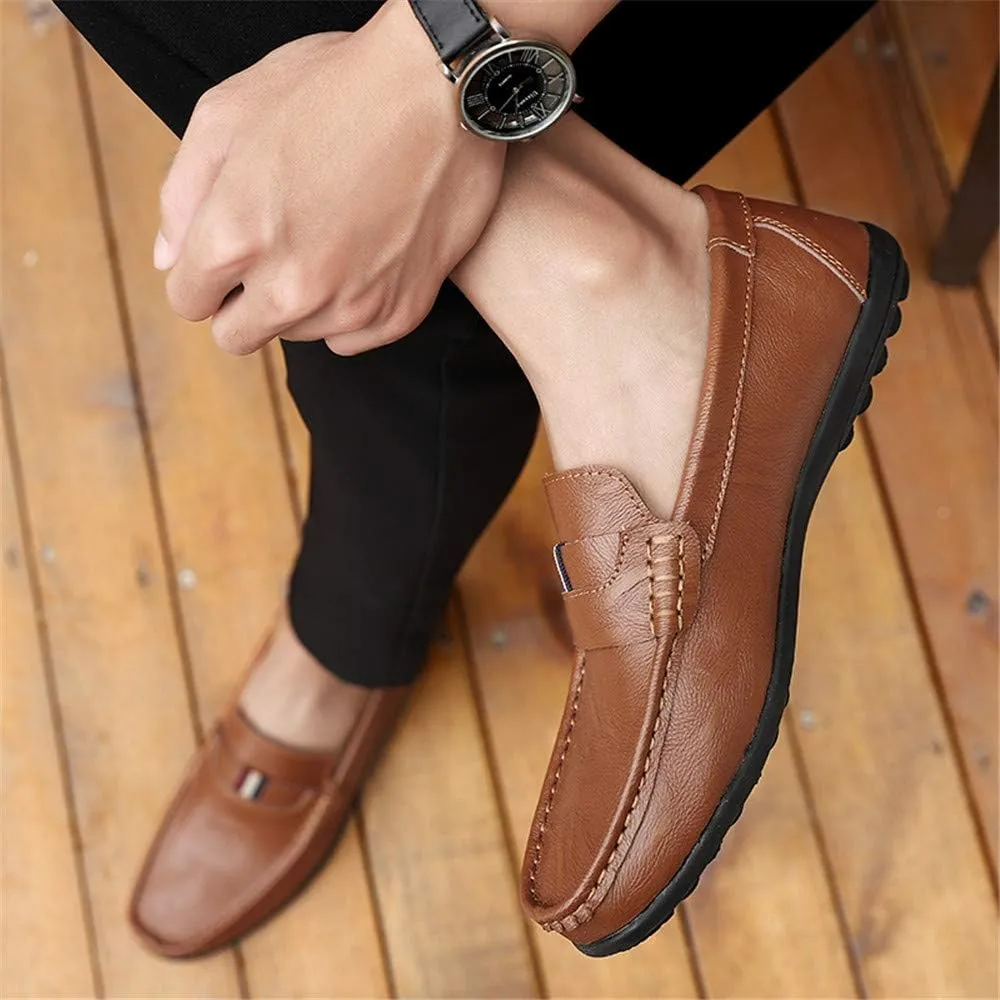 Men's Casual Leather Loafers Light Walking Shoes Fashion Slip-On Moccasins Comfortable Non-Slip Business British Driving Shoes