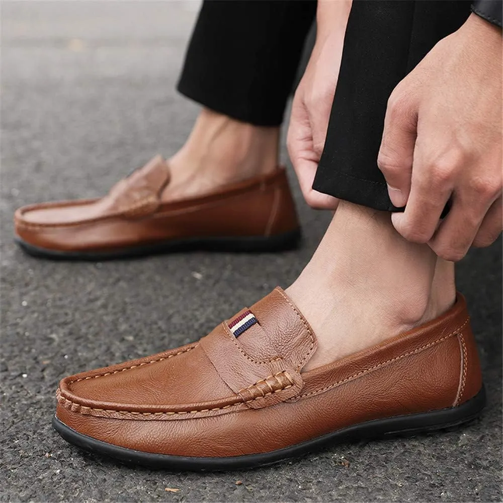 Men's Casual Leather Loafers Light Walking Shoes Fashion Slip-On Moccasins Comfortable Non-Slip Business British Driving Shoes
