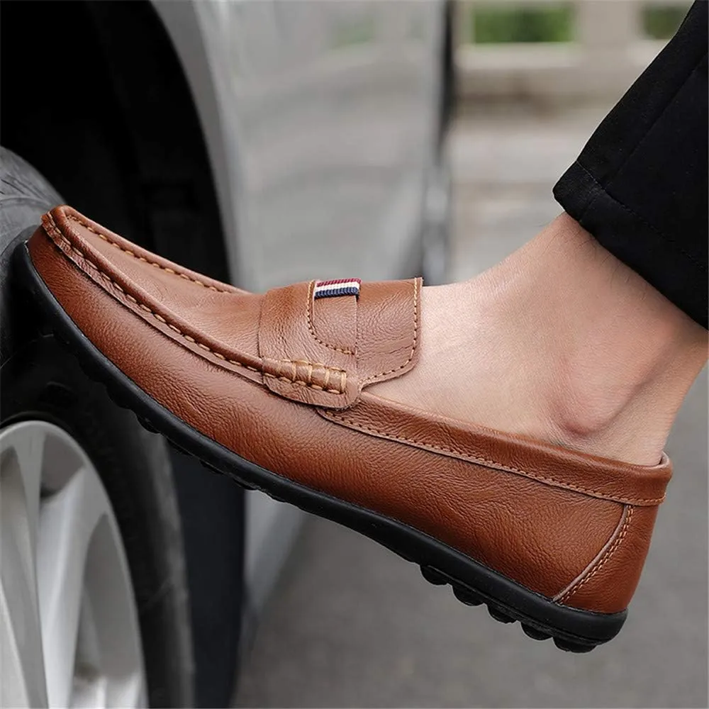 Men's Casual Leather Loafers Light Walking Shoes Fashion Slip-On Moccasins Comfortable Non-Slip Business British Driving Shoes