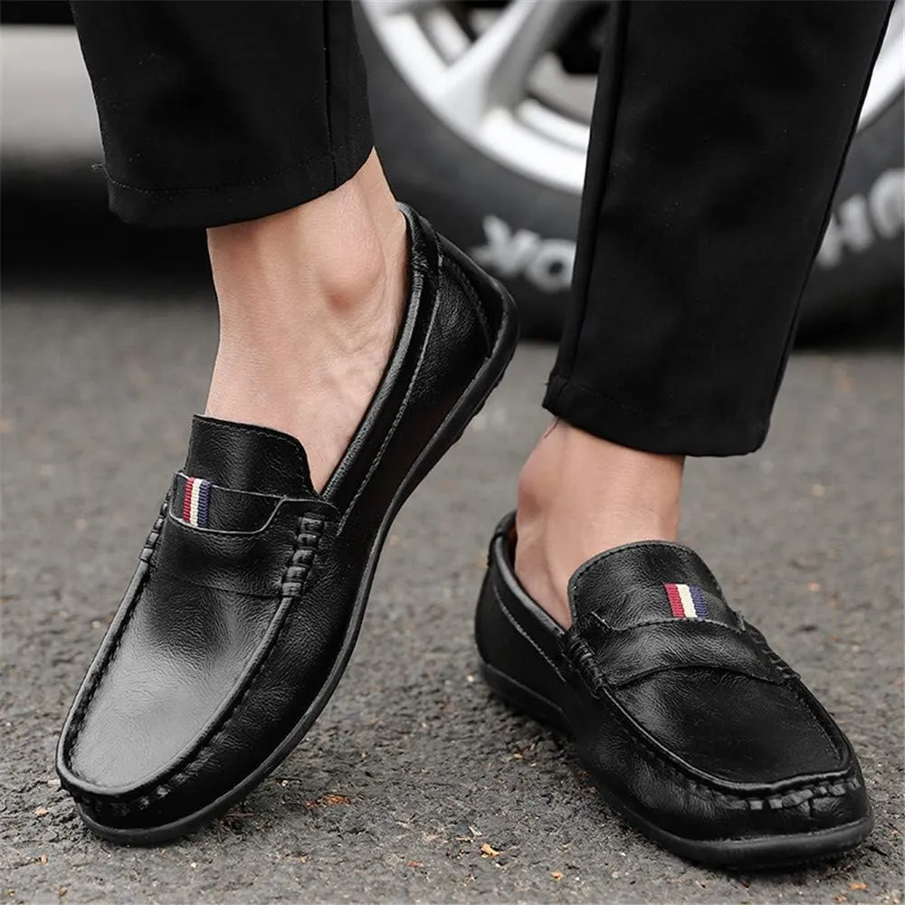 Men's Casual Leather Loafers Light Walking Shoes Fashion Slip-On Moccasins Comfortable Non-Slip Business British Driving Shoes
