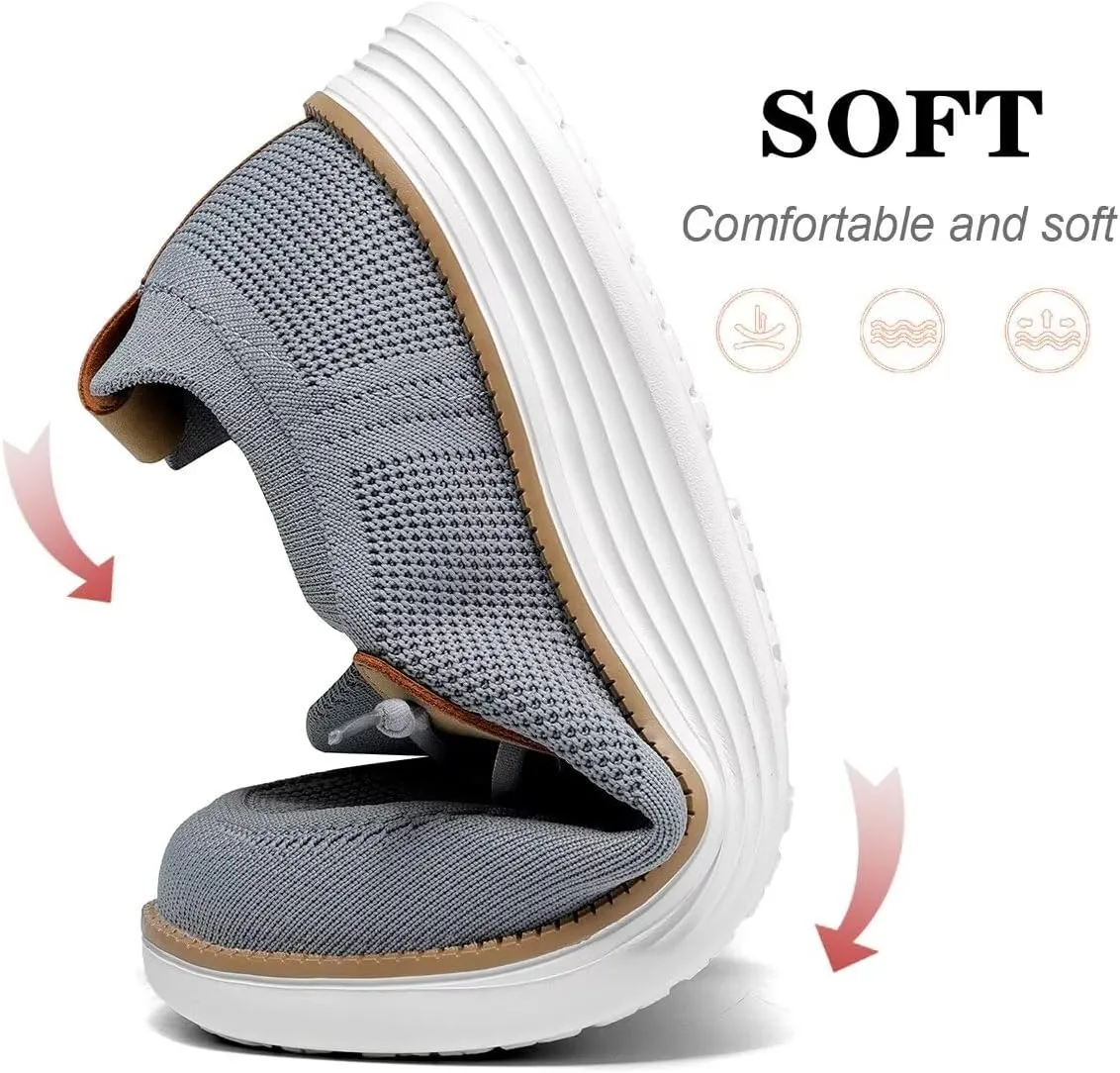 Mens Casual Loafers Shoes Slip On Walking Dress Sneakers Mesh Business Oxfords Work Lightweight Soft Sole Zapatos