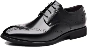 Mens Derby Shoes Non-Slip Comfortable Round Toe Lace Up Loafers Fashion Business Casual Men's Dress Shoes