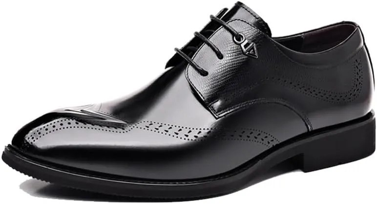 Mens Derby Shoes Non-Slip Comfortable Round Toe Lace Up Loafers Fashion Business Casual Men's Dress Shoes
