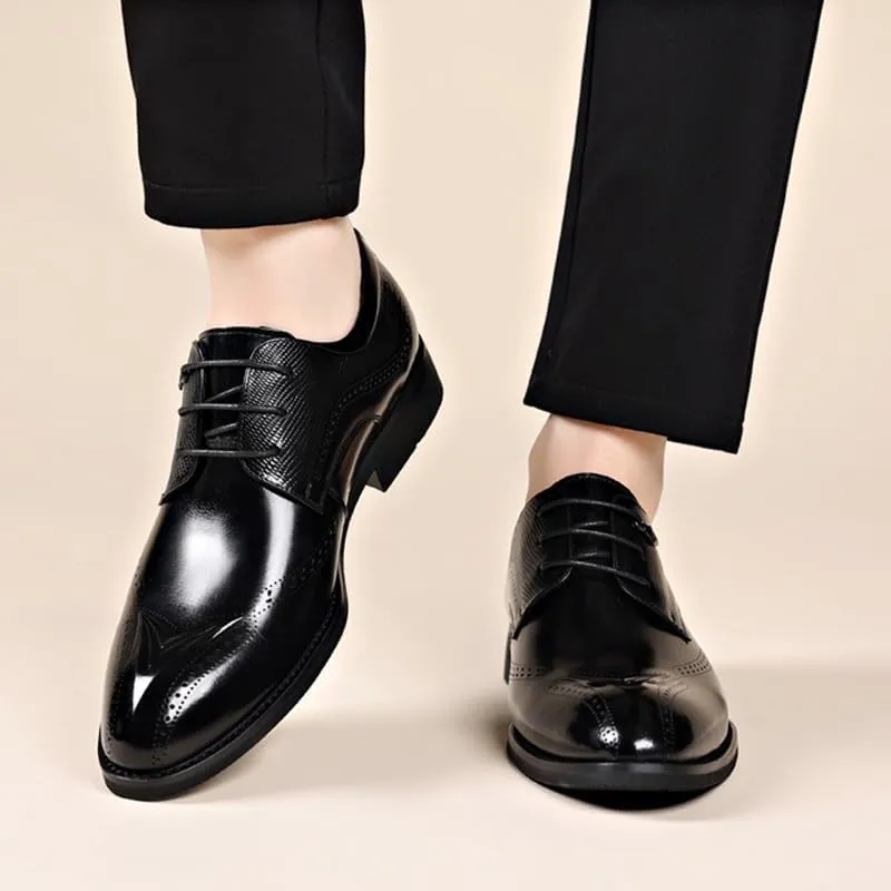 Mens Derby Shoes Non-Slip Comfortable Round Toe Lace Up Loafers Fashion Business Casual Men's Dress Shoes