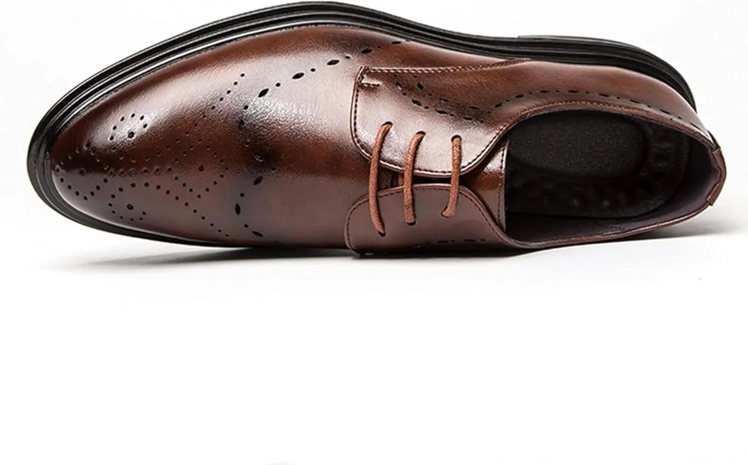 Men's Formal Business Shoes, Gentlemen's Banquet Dress Shoes, Pointed Brogue Shoes, Autumn and Winter Casual Leather Office Shoes