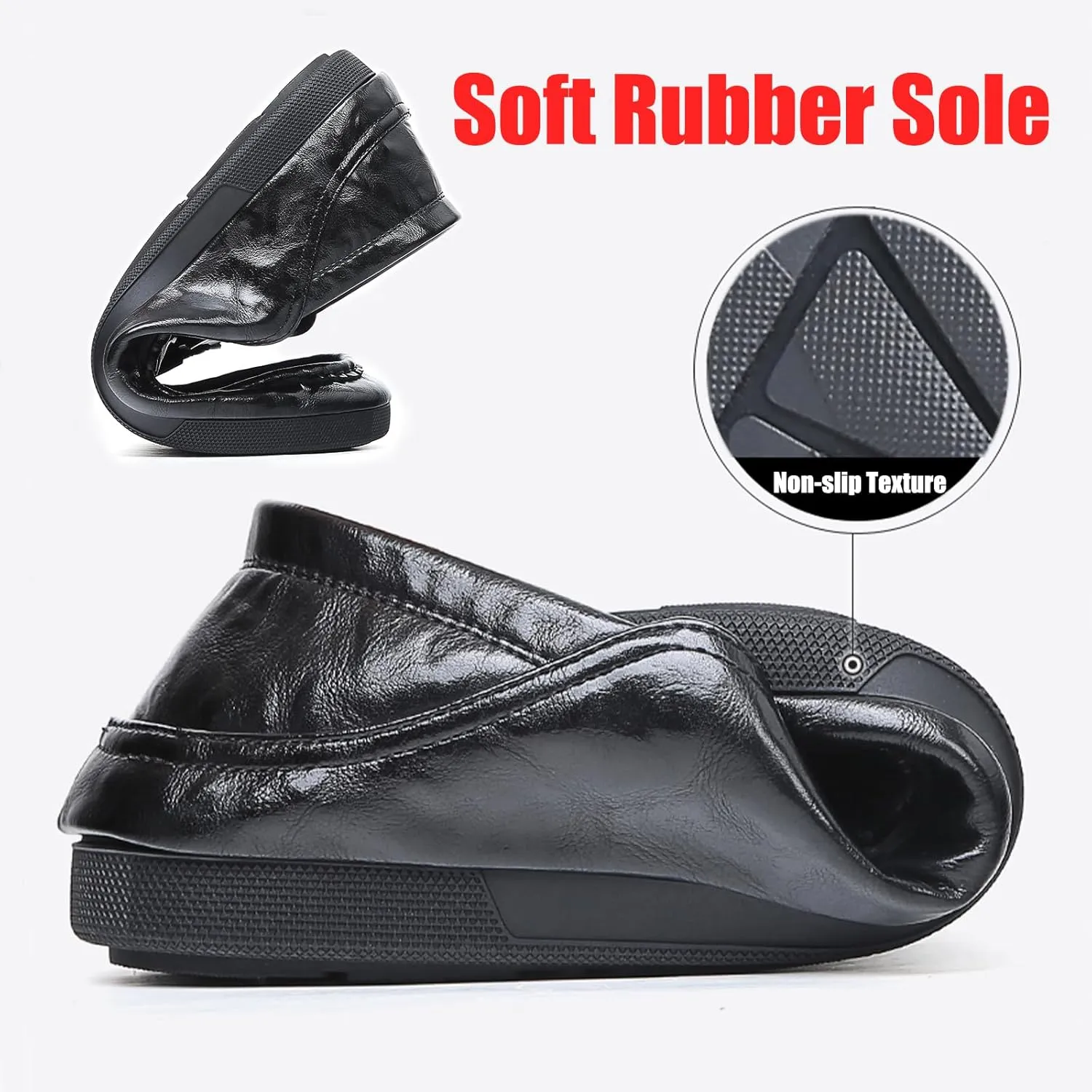 Men's Genuine Leather Casual Loafers,Slip On Comfort Non-Slip Soft Sole Driving Walking Flat Shoes Moccasin Shoes