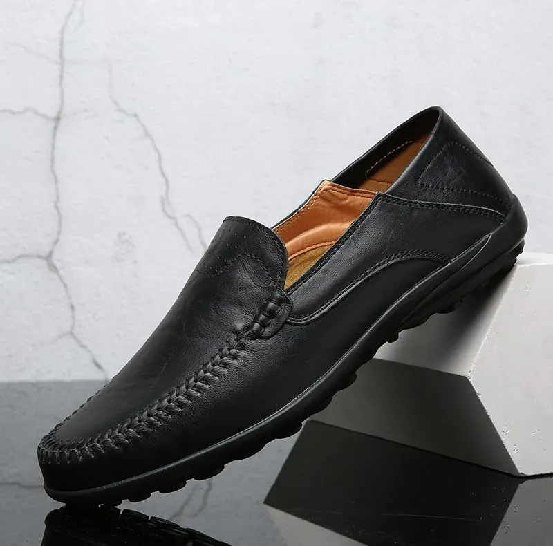 Men's Genuine Leather Casual Slip on Loafers Breathable Driving Shoes Fashion Slipper Men Oxfords