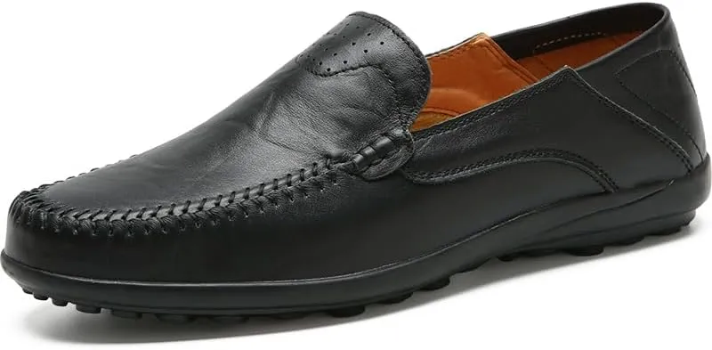Men's Genuine Leather Casual Slip on Loafers Breathable Driving Shoes Fashion Slipper Men Oxfords