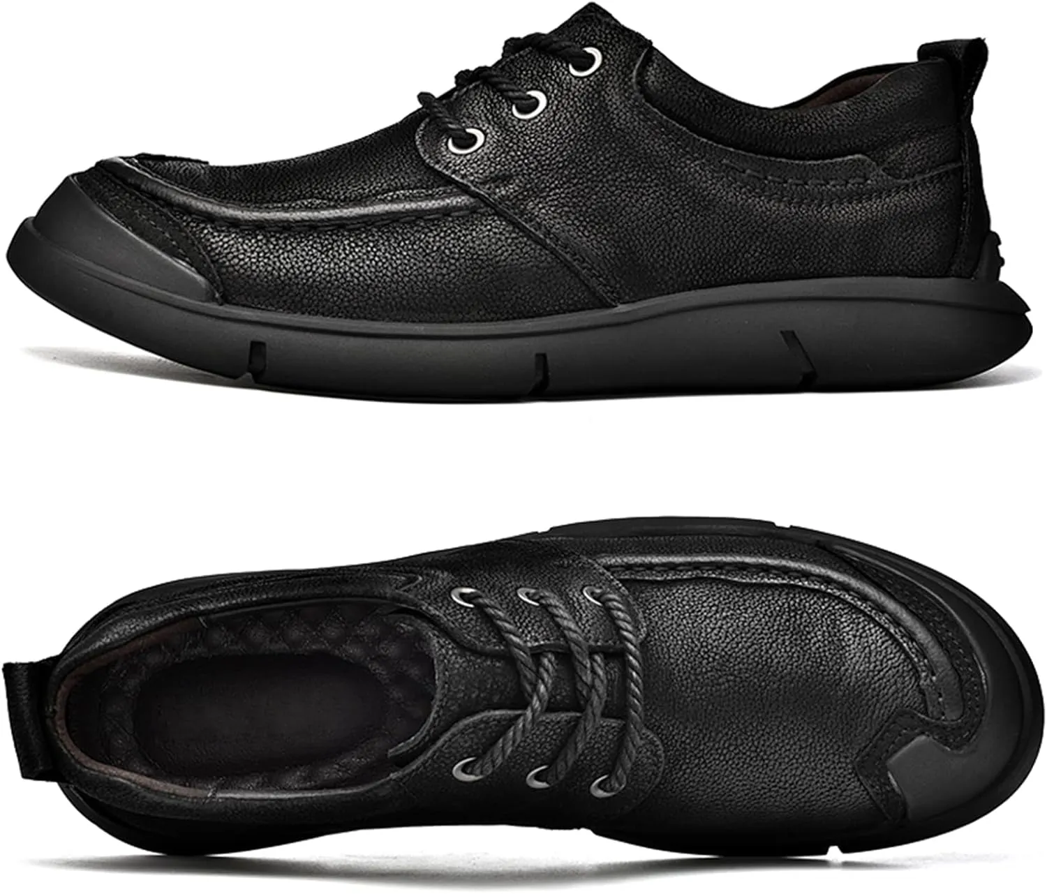 Men's Genuine Leather Slip On Casual Loafers Comfortable Soft Sole Lightweight Non-Slip Driving Walking Shoes Mocasines