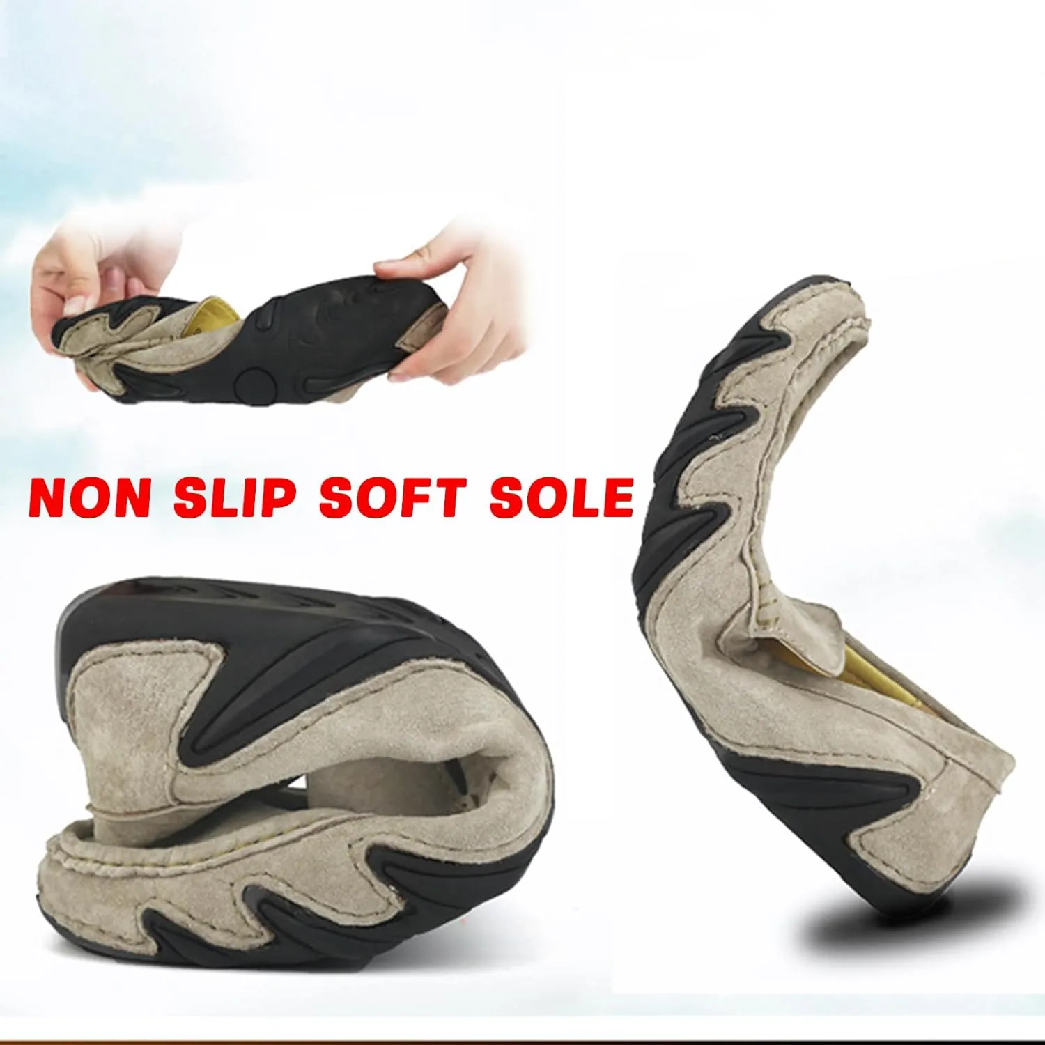 Men'S Handmade Suede Penny Loafer Shoes,Non Slip Soft Sole Slip-On Moccasin Casual Shoes,Comfortable Business Work Walking Driving Shoes