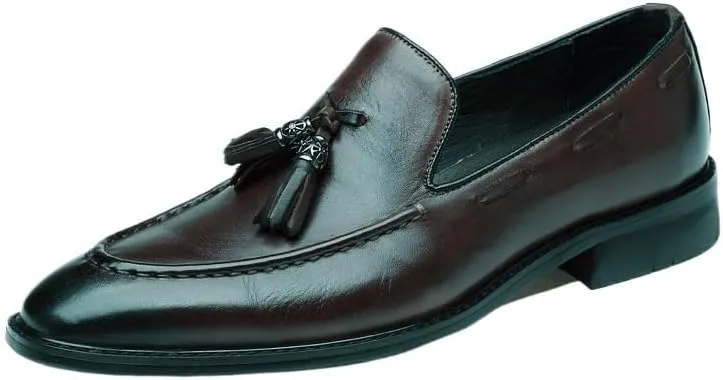 Mens Hands Free Shoes Casual Slip on Loafers Tassel Brogues Casual Lightweight Soft Non Slip Walking Shoes for Driving Daily Work Office