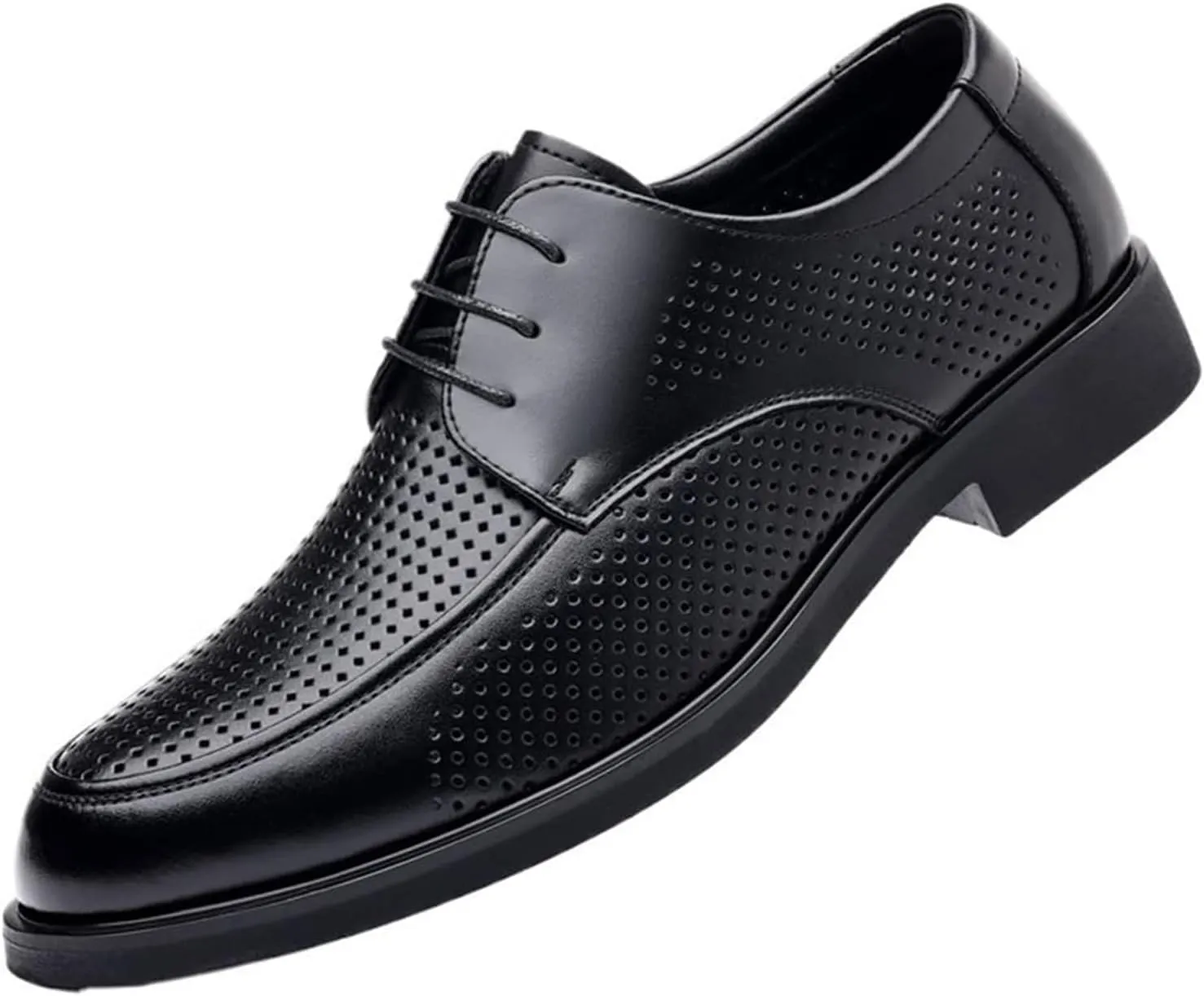 Men's Leather Breathable Oxford Dress Shoes, Comfortable Business Shoes