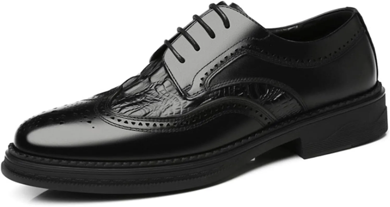 Men's Leather Lace-up Formal Dress Oxfords Shoes Carved Brogue Shoes Business Shoes Tuxedo Wedding Shoes