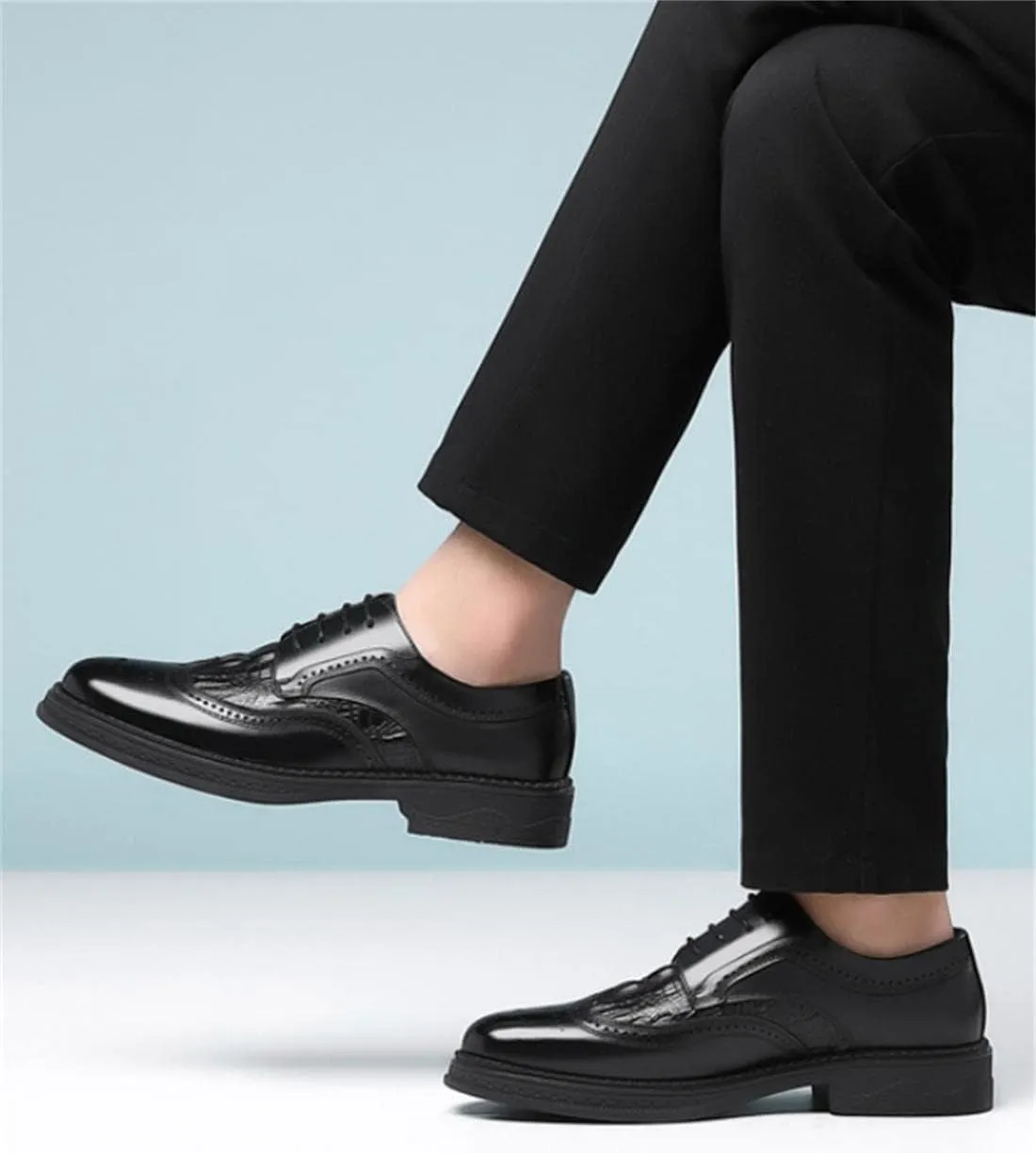 Men's Leather Lace-up Formal Dress Oxfords Shoes Carved Brogue Shoes Business Shoes Tuxedo Wedding Shoes