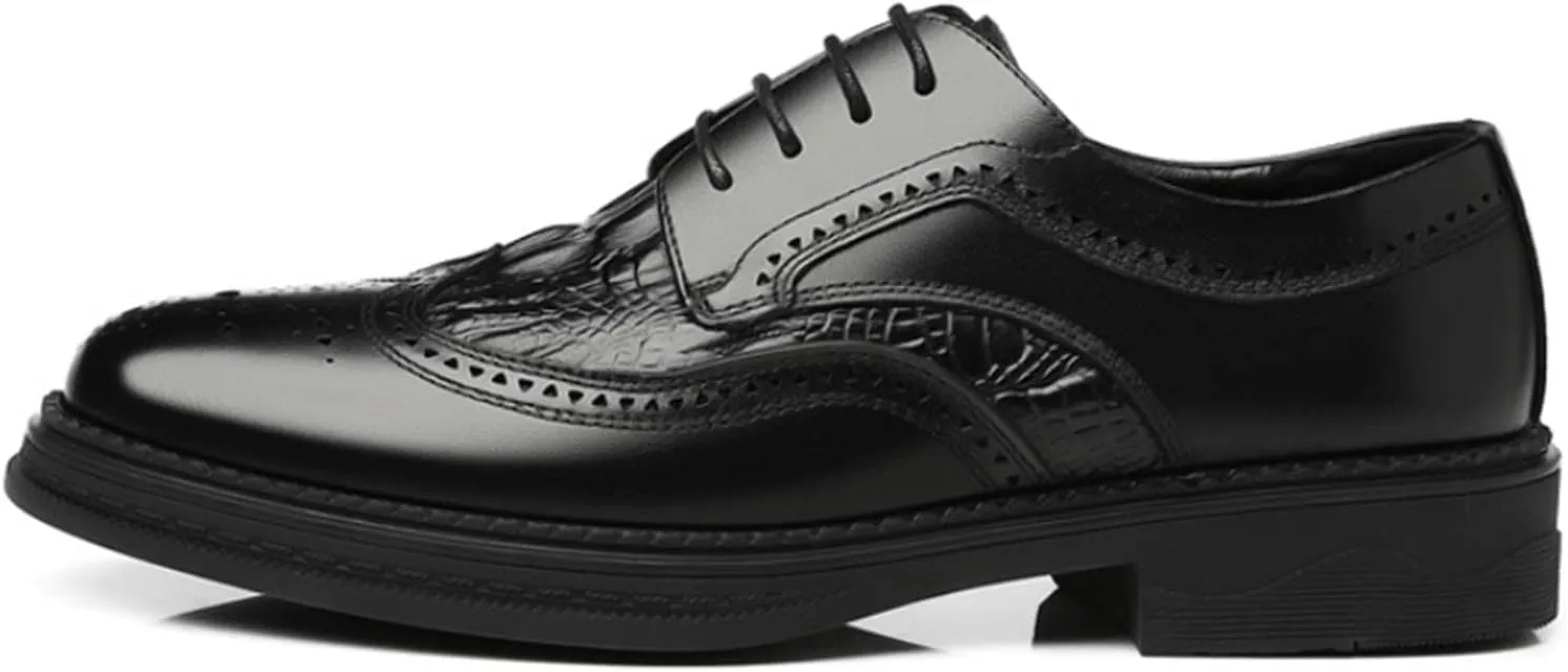 Men's Leather Lace-up Formal Dress Oxfords Shoes Carved Brogue Shoes Business Shoes Tuxedo Wedding Shoes