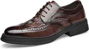 Men's Leather Lace-up Formal Dress Oxfords Shoes Carved Brogue Shoes Business Shoes Tuxedo Wedding Shoes