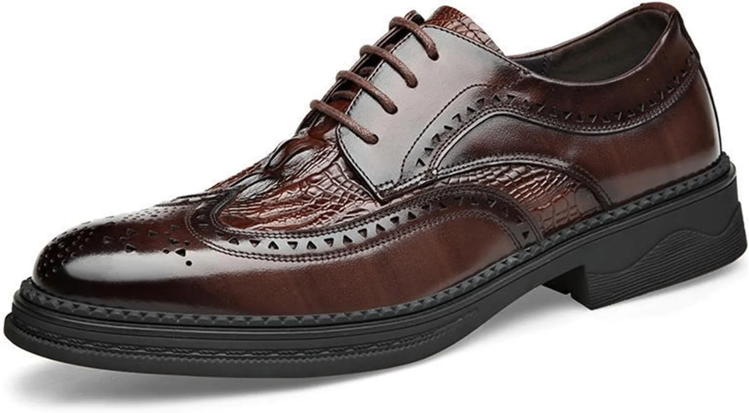 Men's Leather Lace-up Formal Dress Oxfords Shoes Carved Brogue Shoes Business Shoes Tuxedo Wedding Shoes