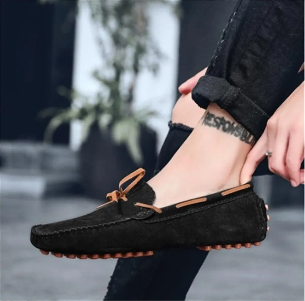 Mens Loafers Shoes Breathable Suede Vamp Slip On Comfortable Driving Style Casual Events Business Outdoors Wedding Flat Heel