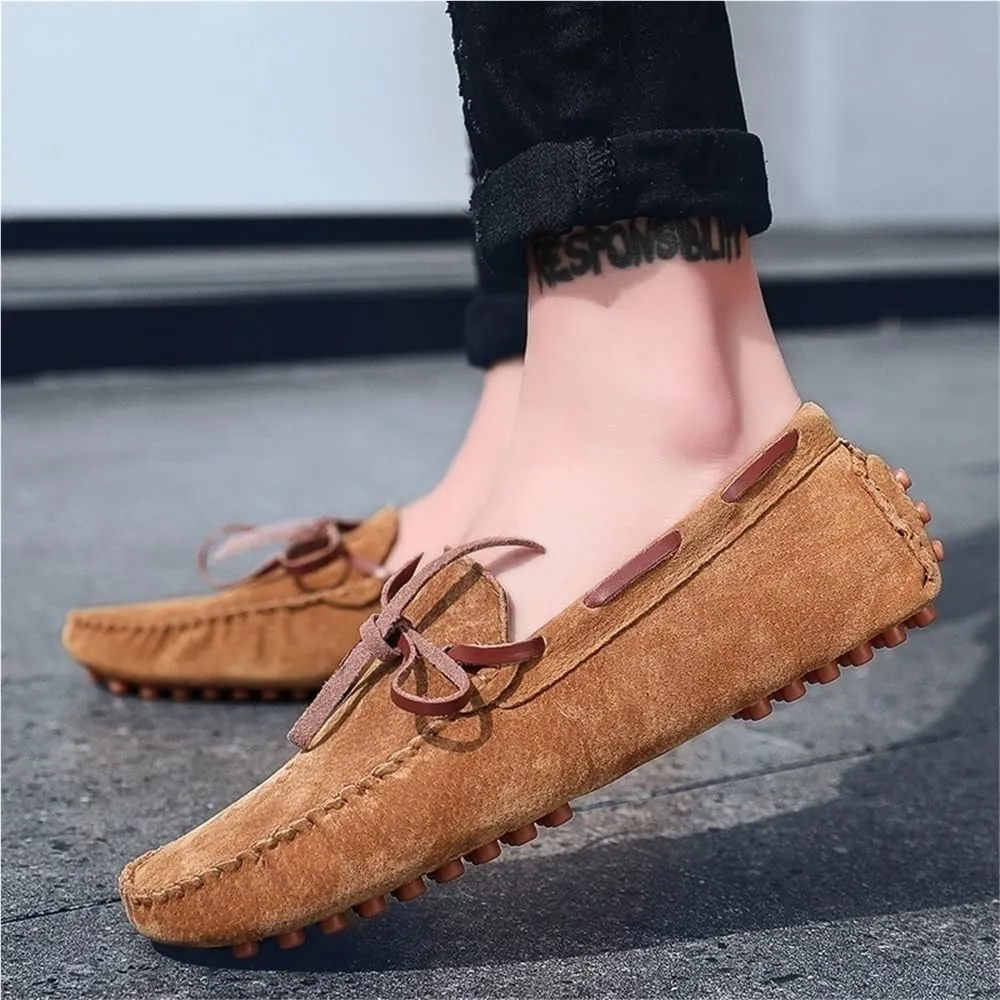 Mens Loafers Shoes Breathable Suede Vamp Slip On Comfortable Driving Style Casual Events Business Outdoors Wedding Flat Heel
