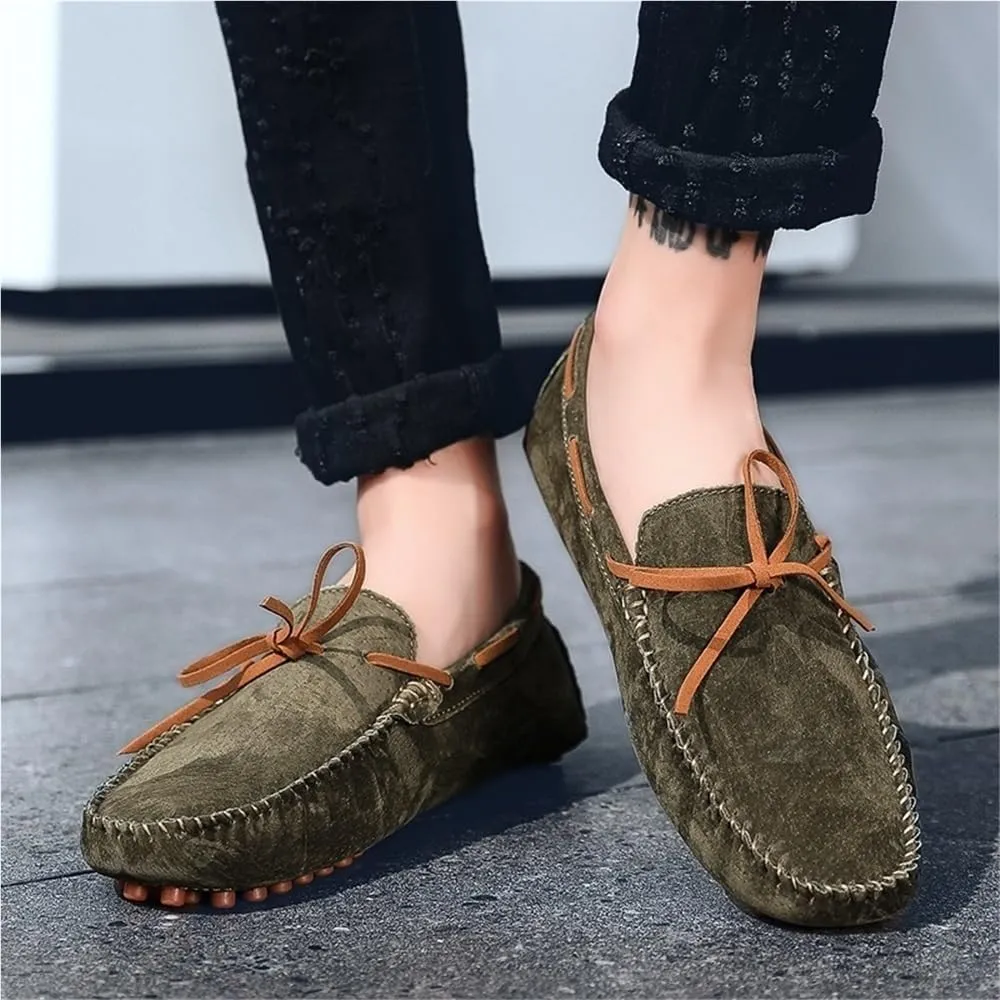 Mens Loafers Shoes Breathable Suede Vamp Slip On Comfortable Driving Style Casual Events Business Outdoors Wedding Flat Heel