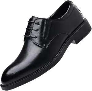 Mens Loafers Social Lightweight Leather Fashion Oxford Shoes Comfortable Non-Slip Low Top Business Work Shoes
