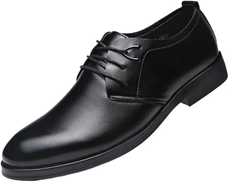 Men's Oxford Dress Shoes  Patent Leather Lace-Up Half Brogue Shoes for Business, Wedding & Party, Retro Fashion Leather Oxfords