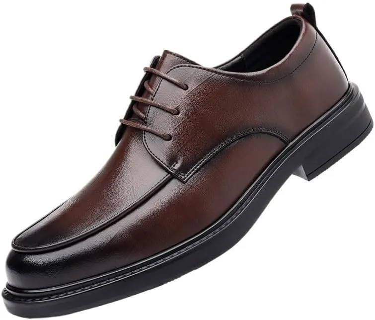 Mens Oxfords Shoes Party Men's Leather British Style Lace Up Wing Tip Dress Shoe Pointed Toe All-Day Comfort