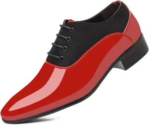 Men's Vintage High Gloss Dress Shoes Patent Leather Oxford Business Suit Tuxedo Formal Shoes Prom Weddings