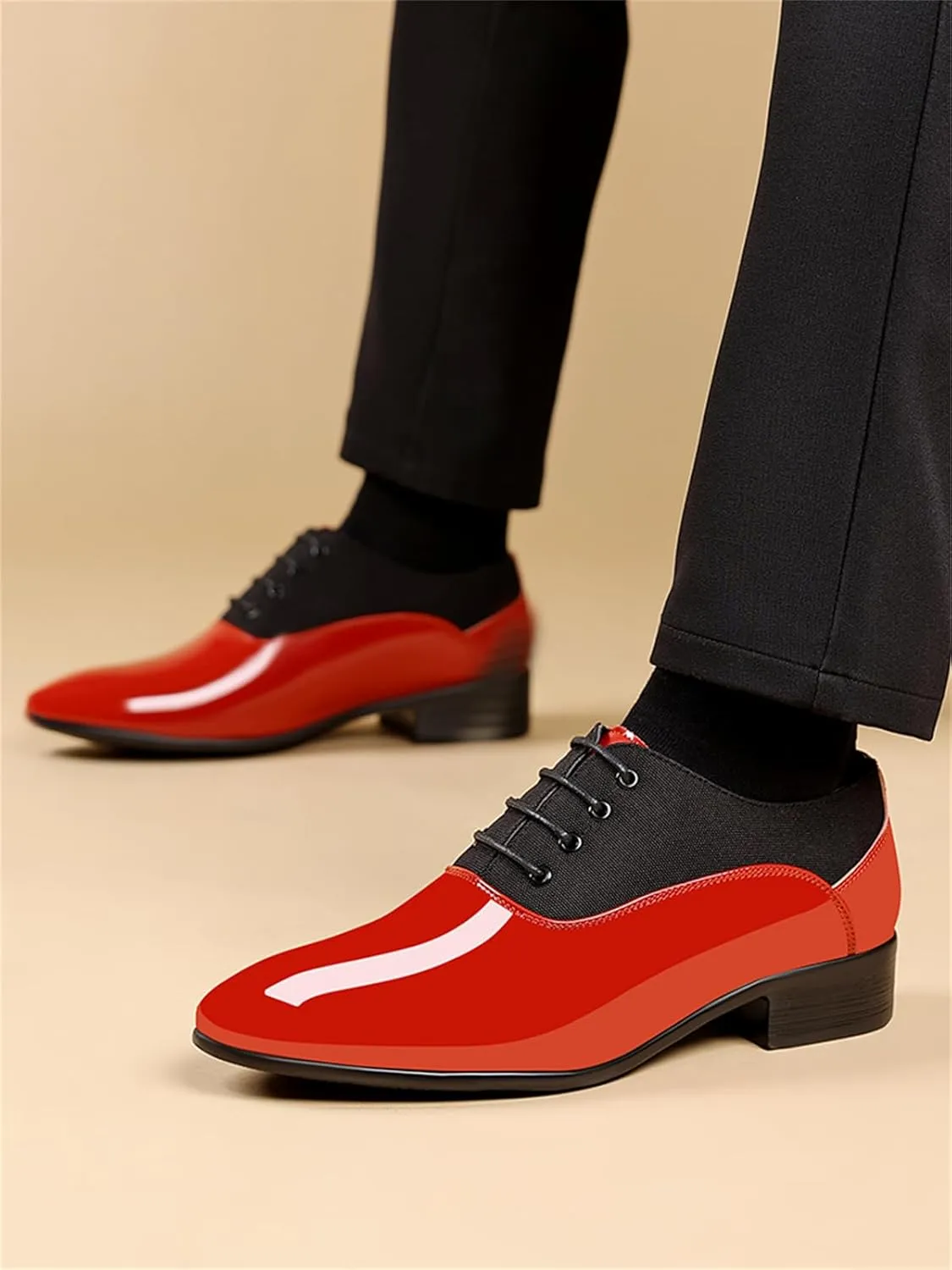 Men's Vintage High Gloss Dress Shoes Patent Leather Oxford Business Suit Tuxedo Formal Shoes Prom Weddings