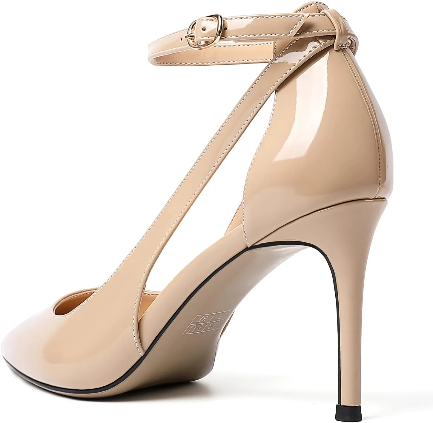 Mettesally Womens High Heels Pointed Toe Ankle Strap Pumps Closed Toe Stiletto Heels Slip On Wedding Party Pump Shoes
