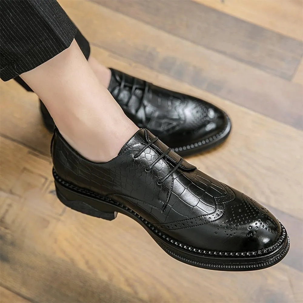 New Dress Oxford Shoes for Men Men's Genuine Leather Shoes Brogue Shoes Banquet Formal Shoes Men's Business Shoes Conference Work Shoes