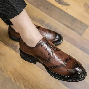 New Dress Oxford Shoes for Men Men's Genuine Leather Shoes Brogue Shoes Banquet Formal Shoes Men's Business Shoes Conference Work Shoes