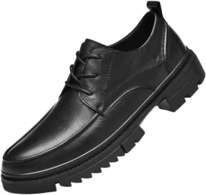 New Shoes Oxford Formal Shoes for Men Men's Leather Brogue Shoes with Adjustable Laces Casual Thick Sole Business Shoes
