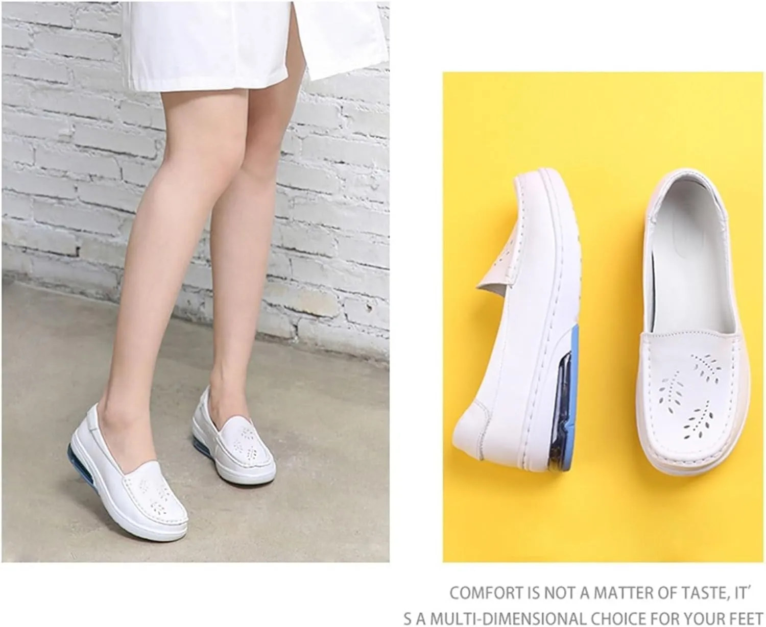 Nurse Shoes for Women Comfortable Slip On Lightweight White Work Slip Resistant Arch Support Healthcare Shoes