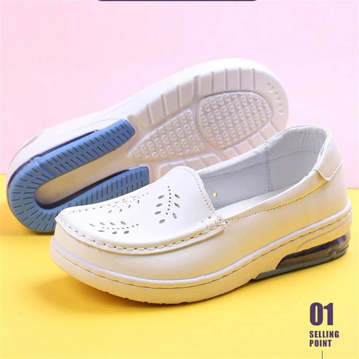 Nurse Shoes for Women Comfortable Slip On Lightweight White Work Slip Resistant Arch Support Healthcare Shoes