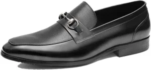 Office Formal Shoes，Urban Work Office Business Leather Shoes Men's Loafers Flat Driving Shoes with,Black-37