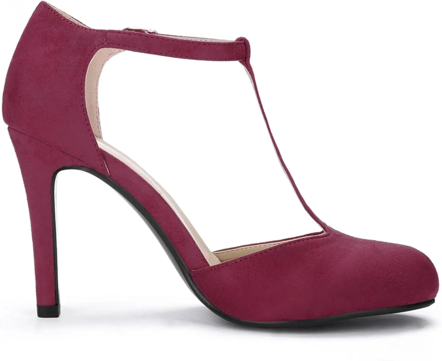 Perphy Mary Janes Pumps T-Strap Ankle Strap Stiletto Heels for Women