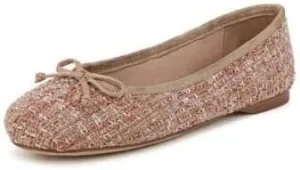 Sam Edelman Zooey Tuscan Blush Bow Detailed Rounded Toe Slip On Ballet Flats