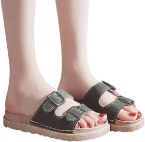Sandals for Women Platform,Slip on Sandals with Soft Footbed and Buckle Strap Low Platform Slides Gifts for Women