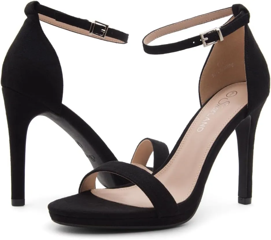 Shoe Land Womens High Heels  Open Toe Stiletto Heels with Adjustable Ankle Strap | Dressy Sexy Strappy Heeled Sandals for Wedding, Prom, Party & Evening Wear