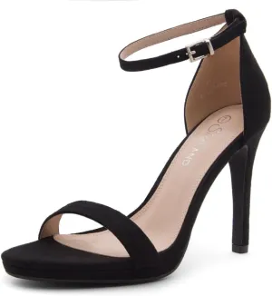 Shoe Land Womens High Heels  Open Toe Stiletto Heels with Adjustable Ankle Strap | Dressy Sexy Strappy Heeled Sandals for Wedding, Prom, Party & Evening Wear