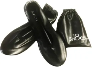 Shoes8teen Women's Foldable Portable Travel Ballet Flat Shoes w/Matching Carrying Case SH1818 Black 11