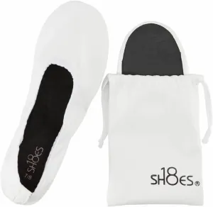 Shoes8teen Women's Foldable Portable Travel Ballet Flat Shoes w/Matching Carrying Case SH1818 White 11