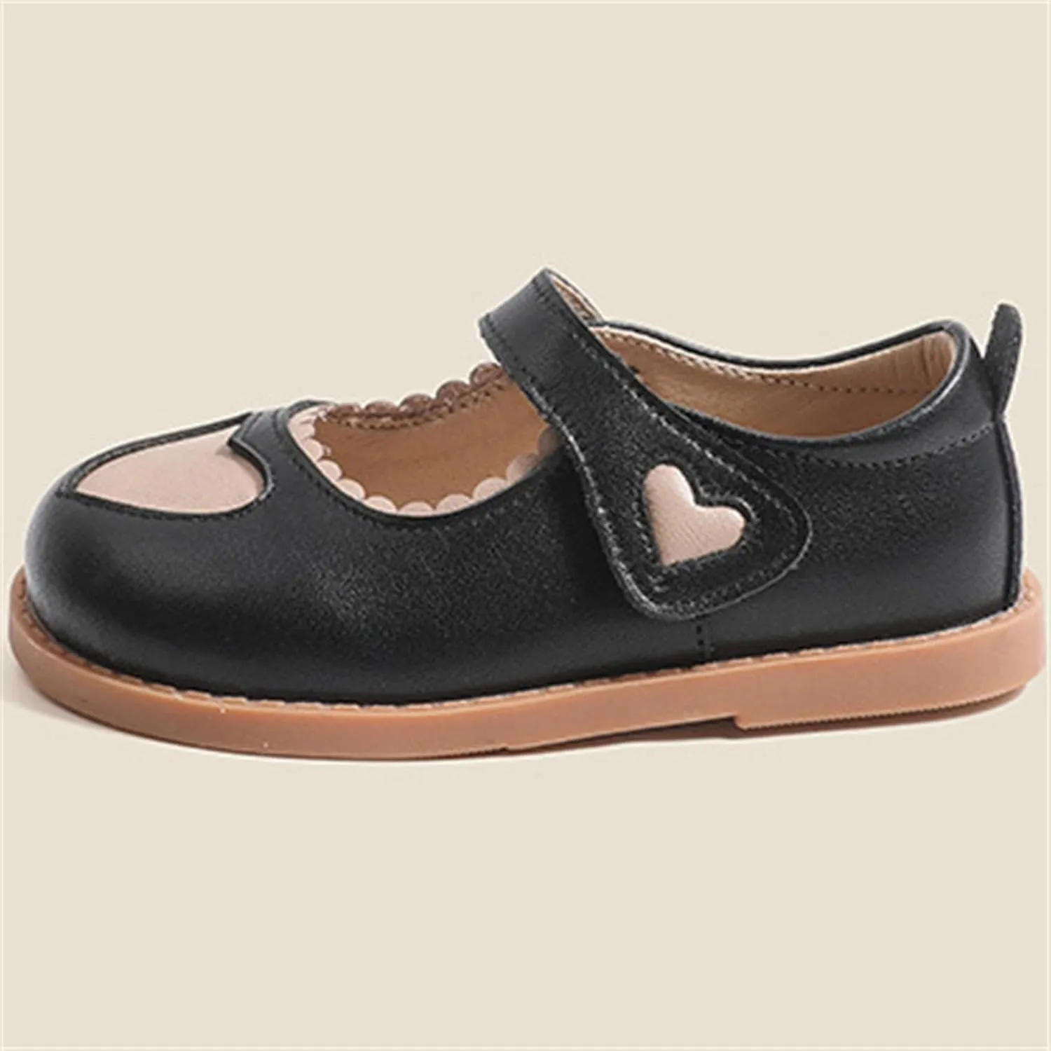 Toddler Little Girl's Sweet Heart Oxford Flats Princess Performance Dress Shoes Soft Sole Mary Janes