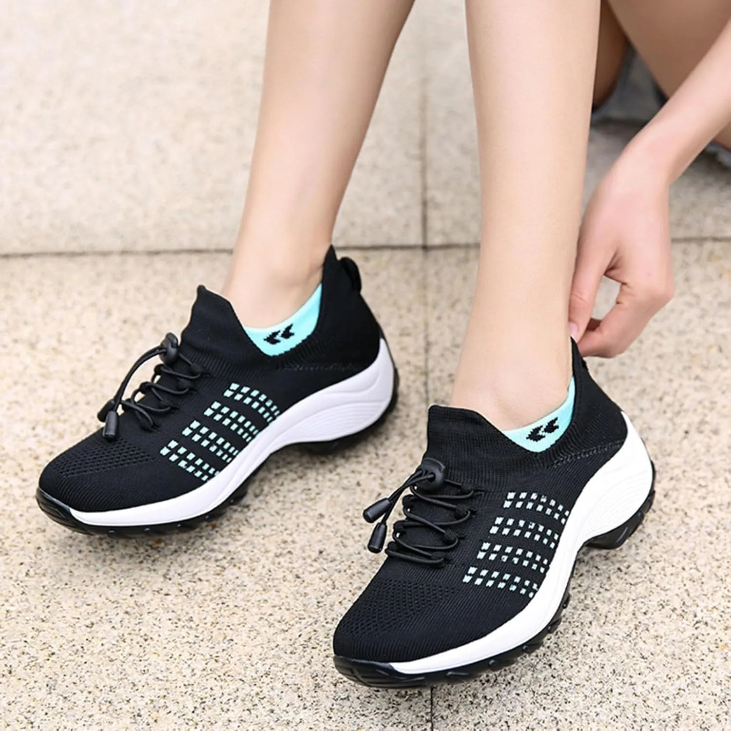 Women Tennis Running Shoes Walking Sneakers Orthopedic Quick Dry Lace Up Low Top Slip On Loafers Ladies Mesh Breathable Comfortable Soft Sole Shoe with Arch Support Footbed