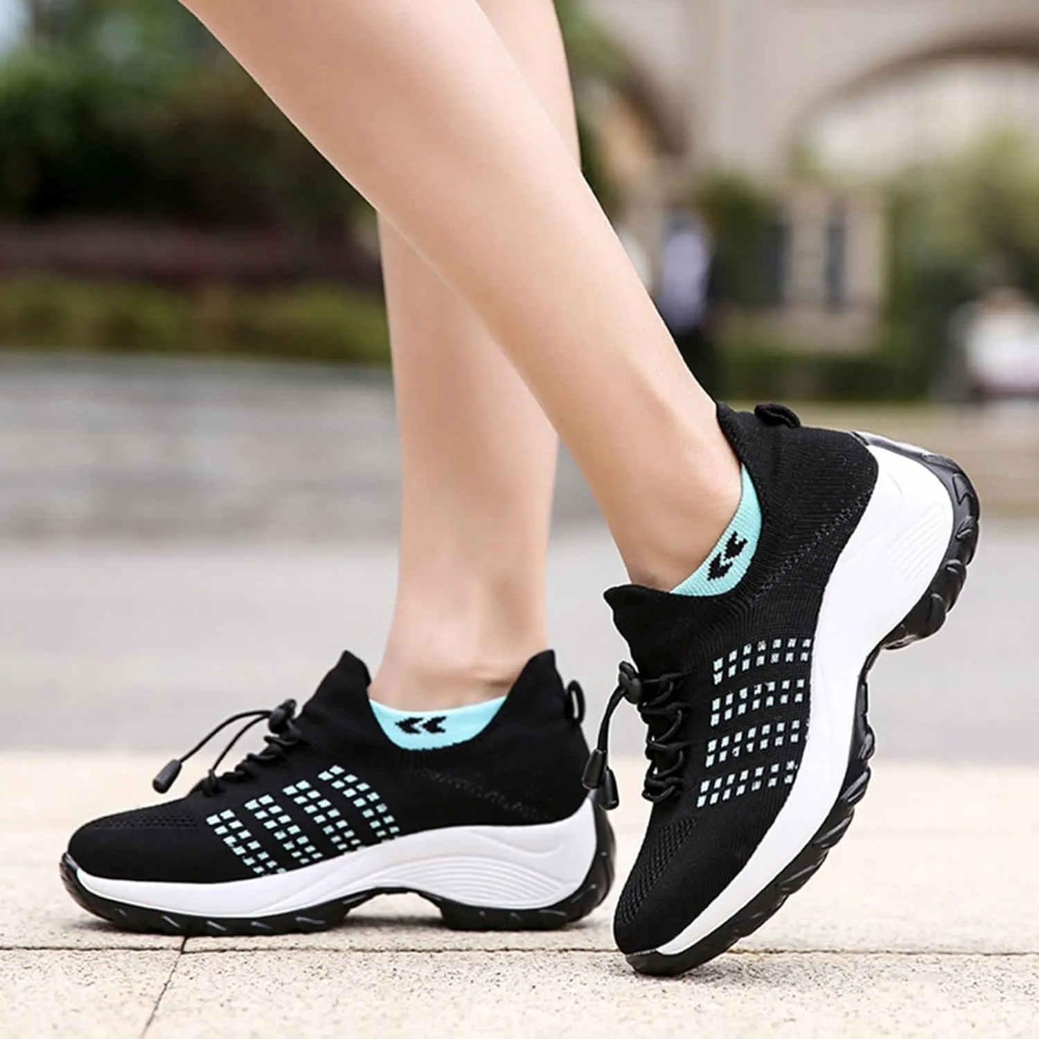 Women Tennis Running Shoes Walking Sneakers Orthopedic Quick Dry Lace Up Low Top Slip On Loafers Ladies Mesh Breathable Comfortable Soft Sole Shoe with Arch Support Footbed
