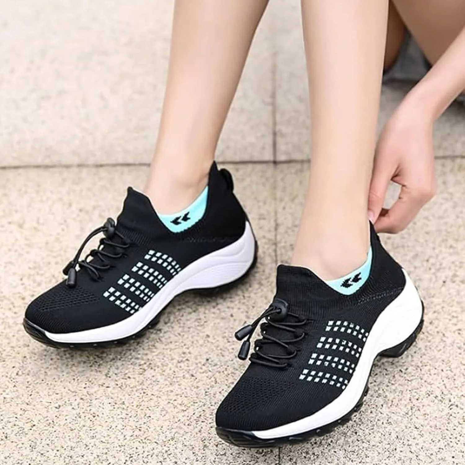 Women Tennis Running Shoes Walking Sneakers Orthopedic Quick Dry Lace Up Low Top Slip On Loafers Ladies Mesh Breathable Comfortable Soft Sole Shoe with Arch Support Footbed
