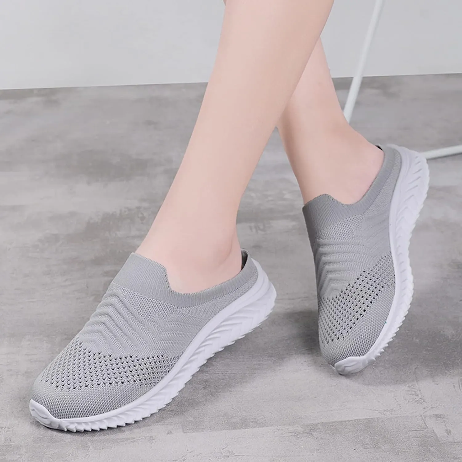 Women's Backless Walking Sneakers Summer Slip-on Womens Tennis Shoes Jogging Casual Shoes for Fall Fashion Sneakers White Tennis Shoe Trainers Shoe